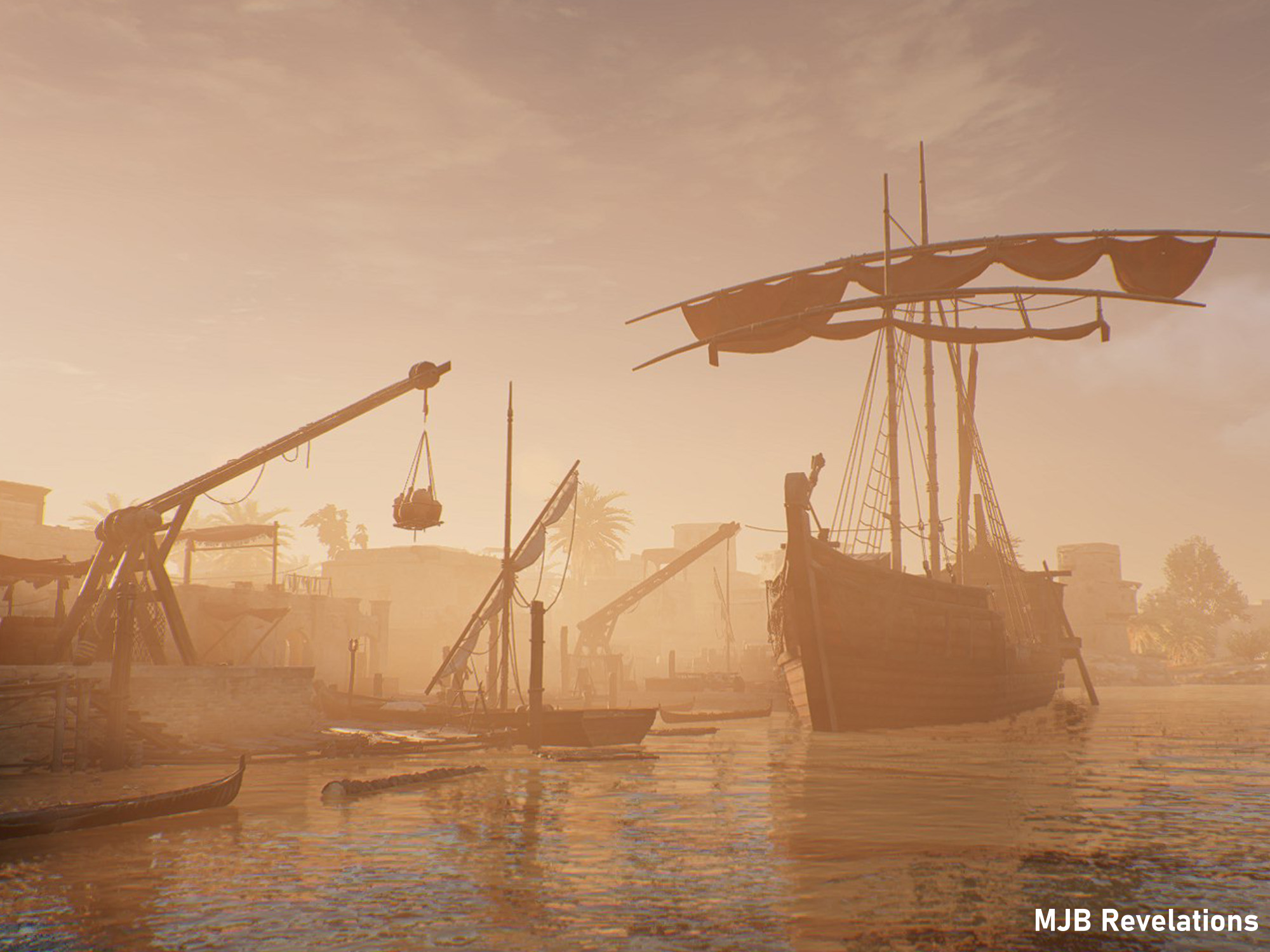 De haven van Bagdad (Iraq) in Assassin's Creed Mirage 2023 van Ubisoft